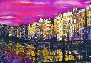 Elena Polyakova - Elena Polyakova - Evening in Amsterdam verkocht voor € 85!