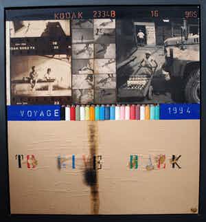 Flavio Piras - Gemende techniek , “Voyage” – 1994 - ingelijst – 126 x 118 cm. verkocht voor € 1!