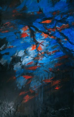 Wim de Bruin - Gemengde techniek op papier, Weerspiegeling (Zeer groot) kopen? Bied vanaf 1!