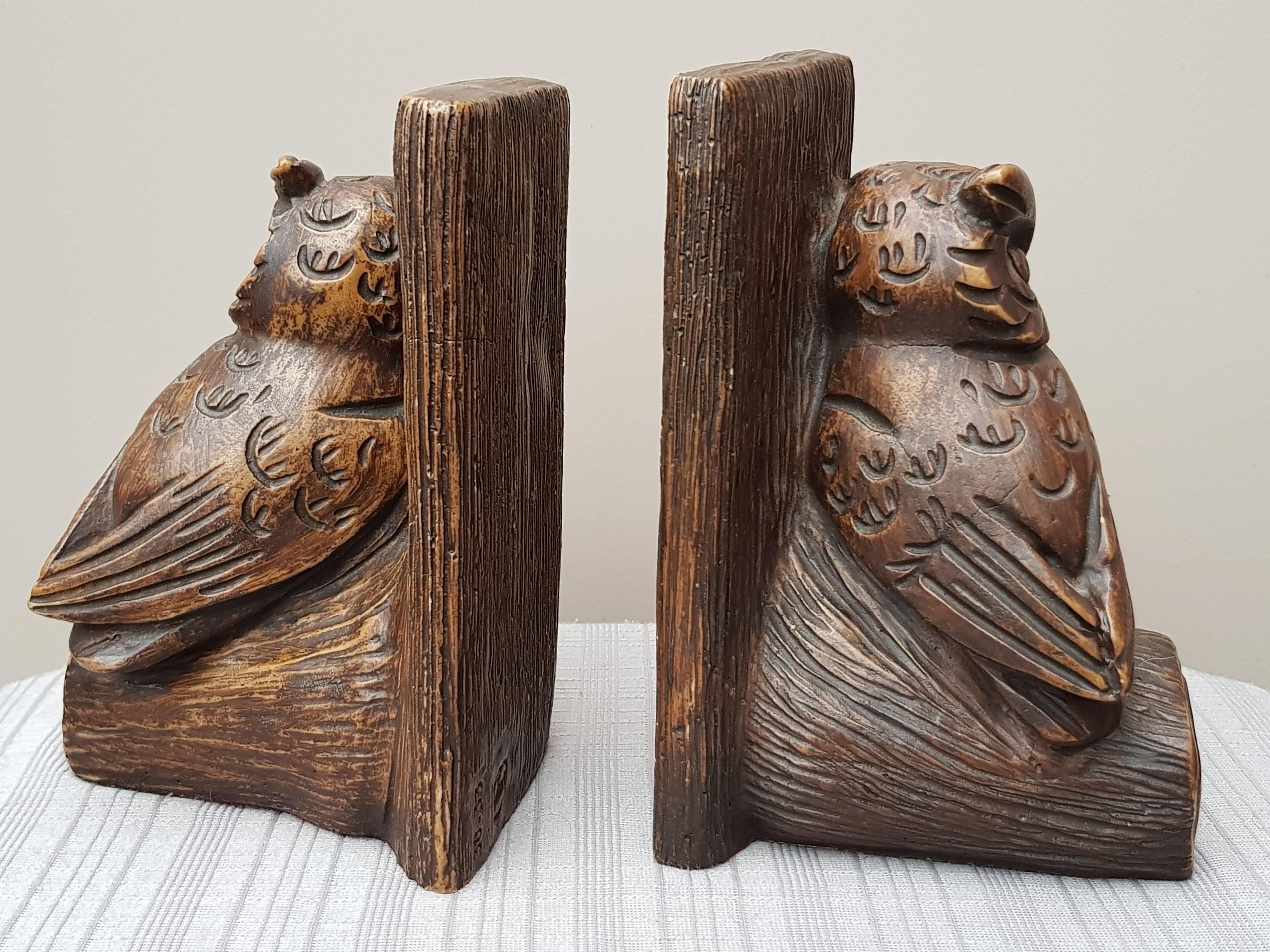 Niet of onleesbaar gesigneerd - Paar Boekensteunen - Uilen kopen? Bied vanaf 1!