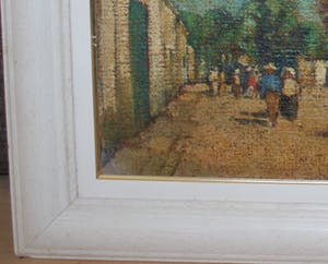 Herman Heuff - Zonnig dorp, Zeeland + onbekend gesigneerde pastel jonge vrouw kopen? Bied vanaf 10!