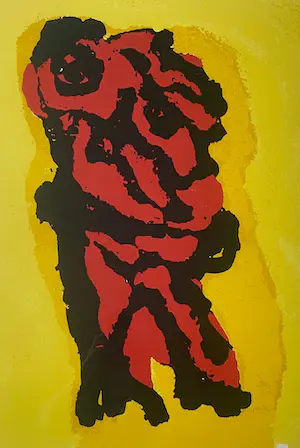 Karel Appel - personage rouge et jaune kopen? Bied vanaf 899!