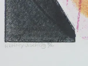 Henny Visch - Abstracte compositie - Kleurenlitho kopen? Bied vanaf 50!