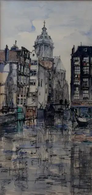Jan den Hengst - Aquarel: Het Kolkje, Amsterdam verkauft für € 125!