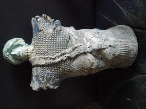 Niet of onleesbaar gesigneerd - krijger in blauw....vrouw kopen? Bied vanaf 10!