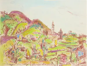 Jan Wiegers - Litho, Landschap - Ingelijst kopen? Bied vanaf 60!