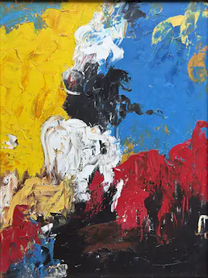 Jan van Ginneke - Olieverf op board: 'Abstracte compositie' . kopen? Bied vanaf 355!