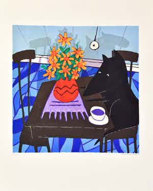 Peter Bastiaanssen - Zwart hondje aan de koffie verkocht voor € 50!