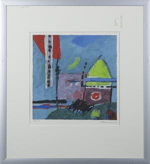 Wil van Leeuwen - Zeefdruk, Zonder titel - Ingelijst kopen? Bied vanaf 20!