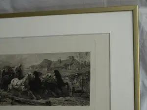 William Unger - Ets naar een schilderij van Adolf Schreyer , Wallachisches Fuhrwerk – ca 1880 kopen? Bied vanaf 10!