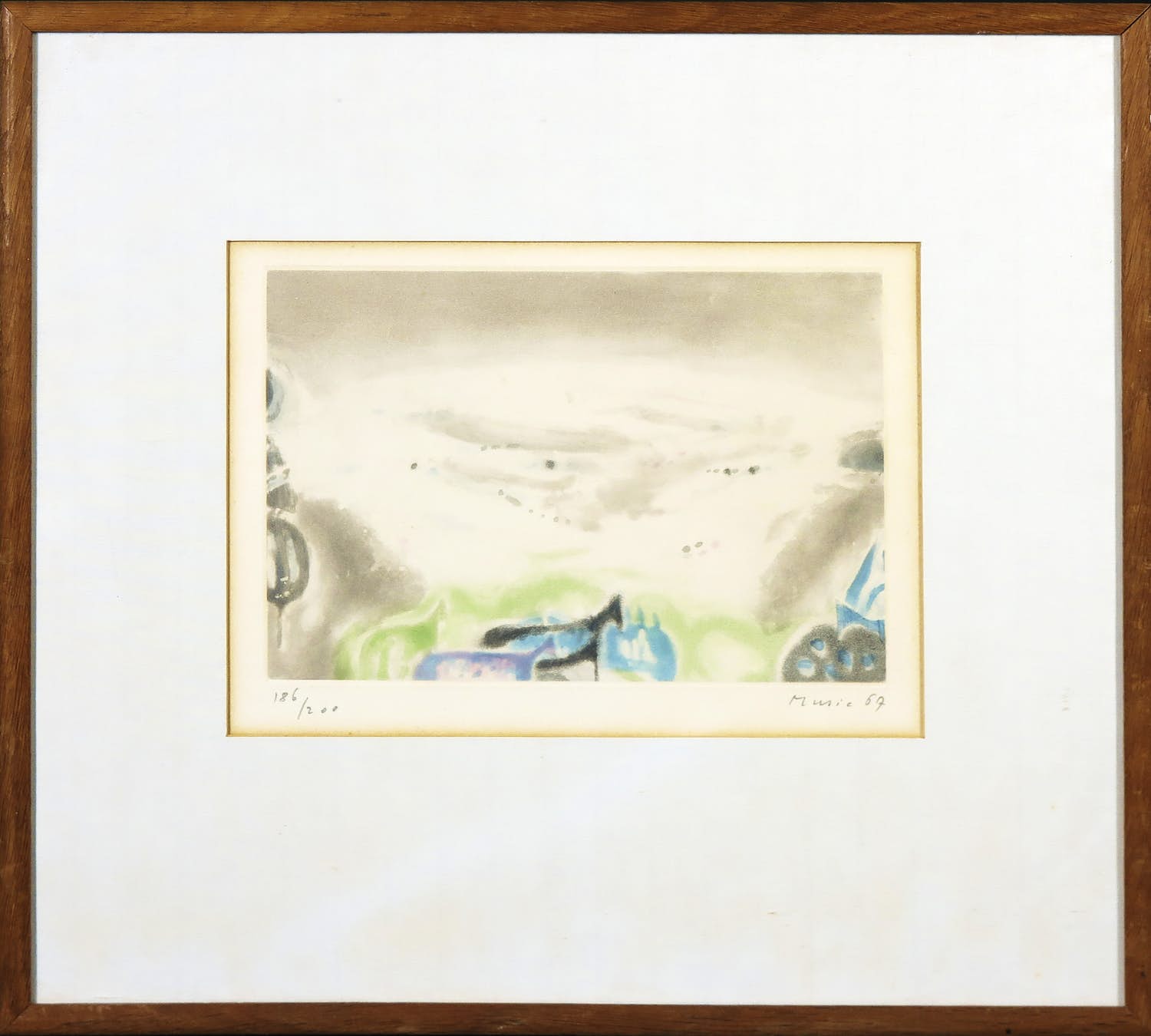 Zoran Music - Aquatint, Zonder titel - Ingelijst verkocht voor € 200!