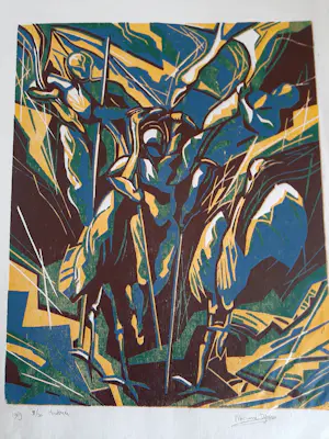 Marianne Dijkstra - Houtsnede op Japans papier. kopen? Bied vanaf 20!