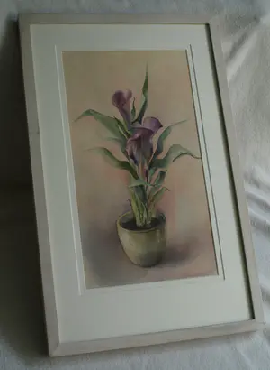 Niet of onleesbaar gesigneerd - Ingelijste aquarel , Bloemstilleven – onduidelijke signatuur… kopen? Bied vanaf 1!
