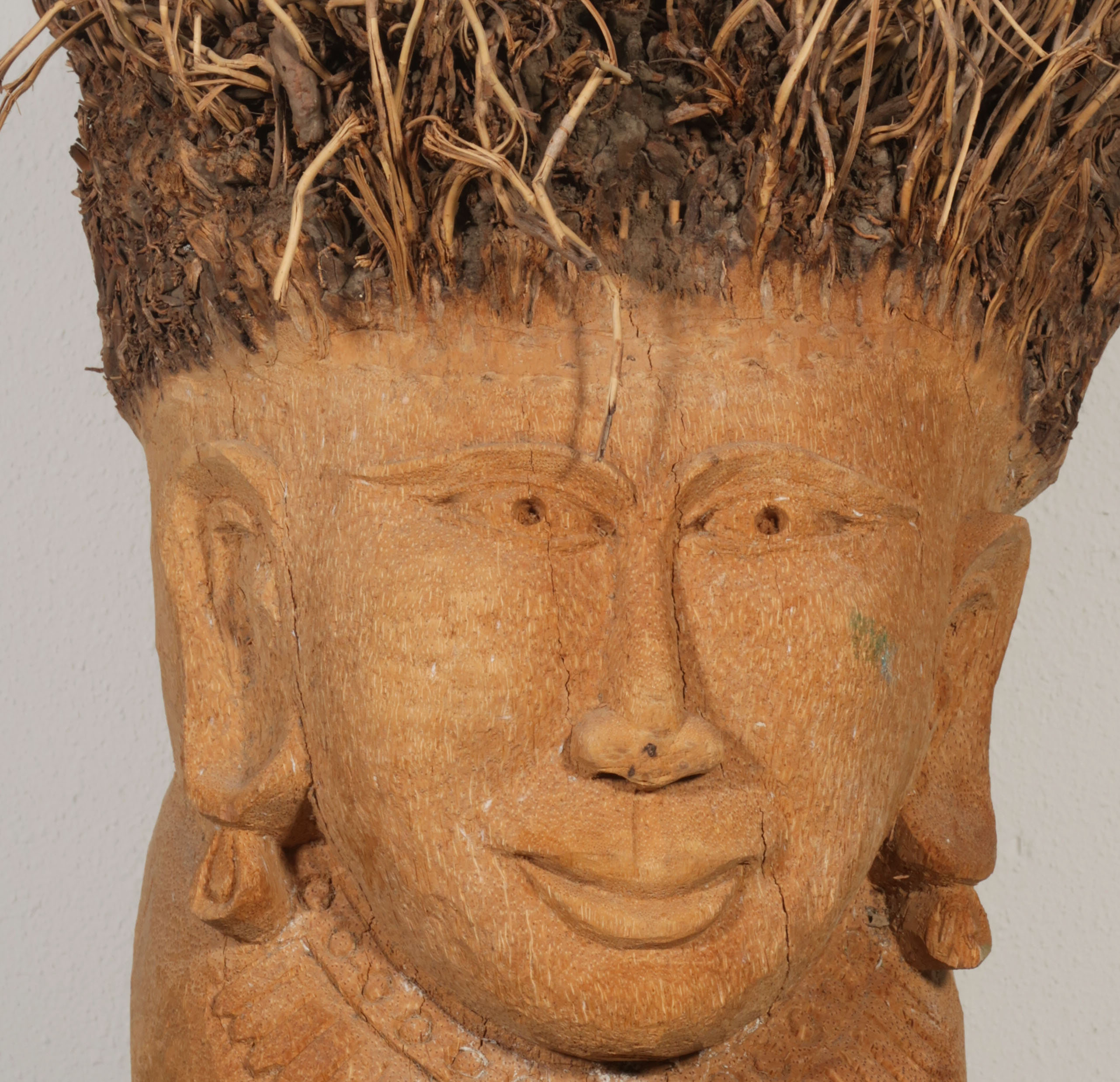 Niet of onleesbaar gesigneerd - Palmbomenhout, Kop vrouw kopen? Bied vanaf 1!