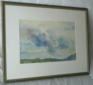 Niet of onleesbaar gesigneerd - Ingelijste aquarel , Wolkenlucht - 1978 kopen? Bied vanaf 1!