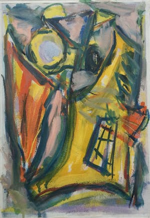 Wim Drion - acrylverf op papier (1986) - mooi ingelijst kopen? Bied vanaf 69!