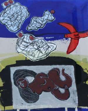 Corneille - Inglijste litho - 1989 verkocht voor € 250!