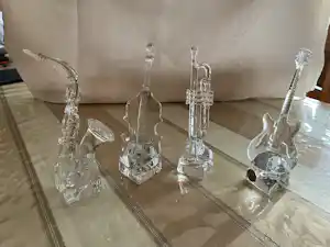 Cristal d’Arques - Bodemprijs 4 prachtige cristallen muziekinstrumenten verkauft für € 25!