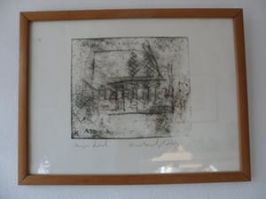 Anton Heyboer - Ets, eigen druk. Titel," Atelier Anton Heyboer". kopen? Bied vanaf 150!