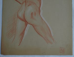 Nico Schrier - 2 Tekeningen, “Naakte man” – ca. 1950 kopen? Bied vanaf 1!