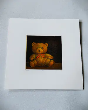 Joop Vegter - Fraaie kleine mezzotint "teddy bear" - bep. oplage (75) - potloodgesigneerd kopen? Bied vanaf 45!