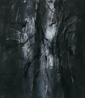Wim de Bruin - Acryl met krijt op hardboard, Licht tussen de bomen (met ophangsysteem) kopen? Bied vanaf 1!