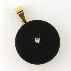 14k goud en zilver hanger bezet met onyx en roos diamant tot. 0.05ct – G/H – SI kaufen? Bieten Sie von 185!