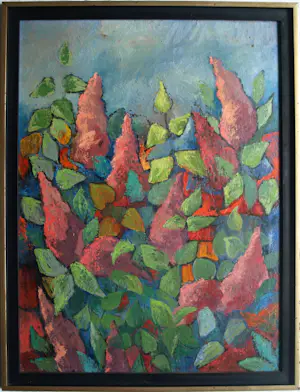 AcheterRie Swartwout de Hoog - Olieverf op paneel , Kattenstaarten – 1942 – Lijst, 66½ x 51 cm? Enchérissez de 1!