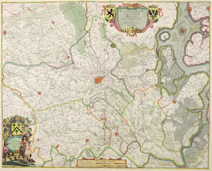 Johannes Janssonius van Waesberghe I - en Steven Swart - Handgekleurde kopergravure, Flandriae Partes duae kaufen? Bieten Sie von 50!