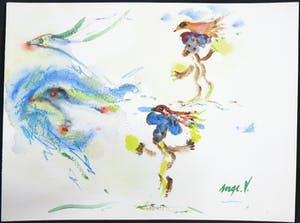 Serge Vandercam - Aquarel en pastelkrijt, Zonder titel kopen? Bied vanaf 125!