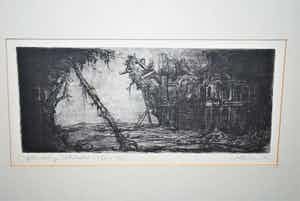 Dirkje Kuik - Gezicht op Utrecht, ets 5e staat, oplage 25/25 verkocht voor € 60!