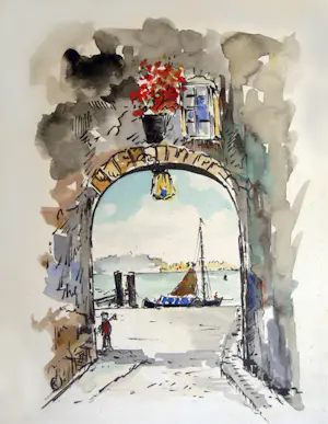 Niet of onleesbaar gesigneerd - aquarel - ingelijst kopen? Bied vanaf 1!