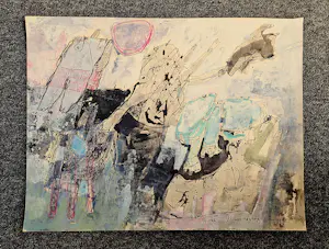 Hannes Postma - Grote in 1962 gemaakte gemengde techniek "grand Spectacle" gesigneerd kopen? Bied vanaf 76!