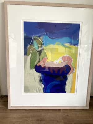Henk van Vessem - Kleuren zeefdruk z.t. verkocht voor € 60!