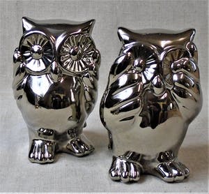 Niet of onleesbaar gesigneerd - 8 Zilverkleurige uilen Hollywood Regency Style kopen? Bied vanaf 10!