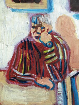 Justus Donker - Olieverf op doek , “De peinzende man” – gesigneerd – 1997 – 60 x 70 cm kopen? Bied vanaf 175!