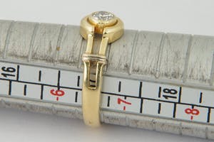 1295 - Aparte 18 krt geel-goud & diamanten dames ring - 0.25ct G / VS kopen? Bied vanaf 190!