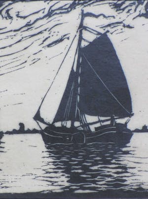 Antonius Hubertus Nordberg - Tjalk - Houtsnede kopen? Bied vanaf 40!