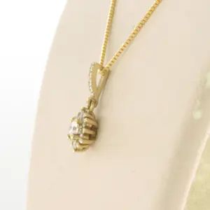 14k gouden collier en hanger met briljant geslepen diamant 0.40 ct - 45 cm kopen? Bied vanaf 480!