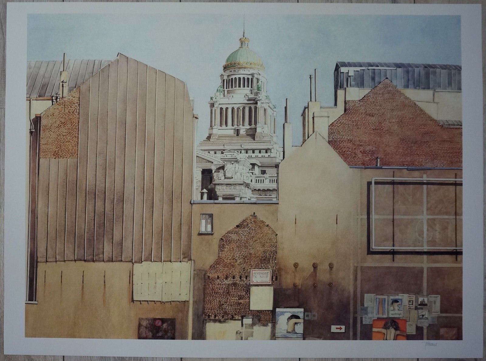 Roger Wittevrongel - Brussels - grote getekende offset litho - 1989 verkocht voor € 40!