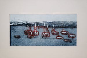 Jan Montyn - kleurenets op papier - abstract landschap kopen? Bied vanaf 110!