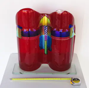 Bert Grotjohann - Glas, Kleurrijk abstract glazen object kopen? Bied vanaf 150!