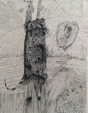 Lucebert - Landschap met figuratief persoon kopen? Bied vanaf 650!