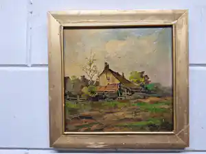 Antony Beek - Hollands Polderlandschap met een oude Boerderij verkauft für € 60!