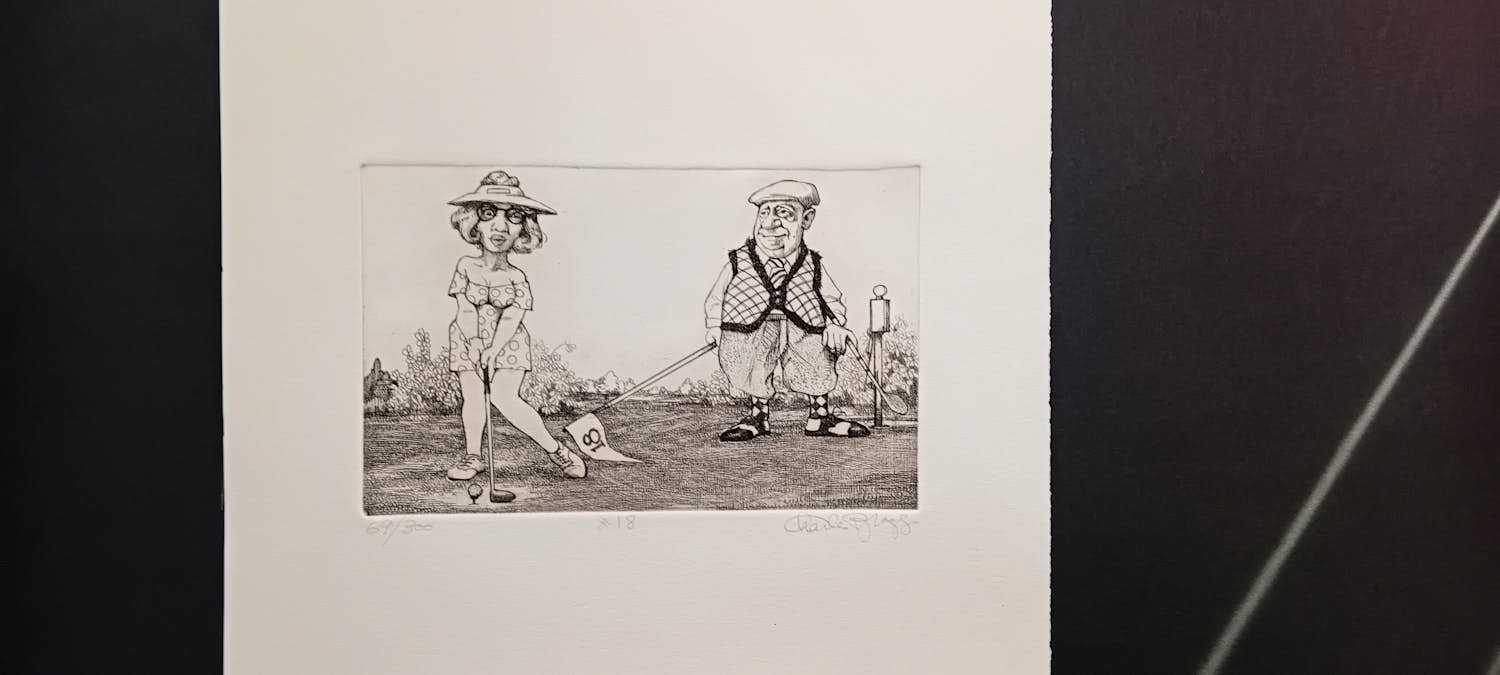 Buy Charles Bragg - ETS: THE PERFECT COUPLE/HOLE 18 Handgesigneerd uit 1975? Bid from 85!