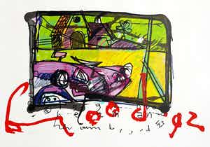 Herman Brood - Hondenhok, zeefdruk verkocht voor € 195!