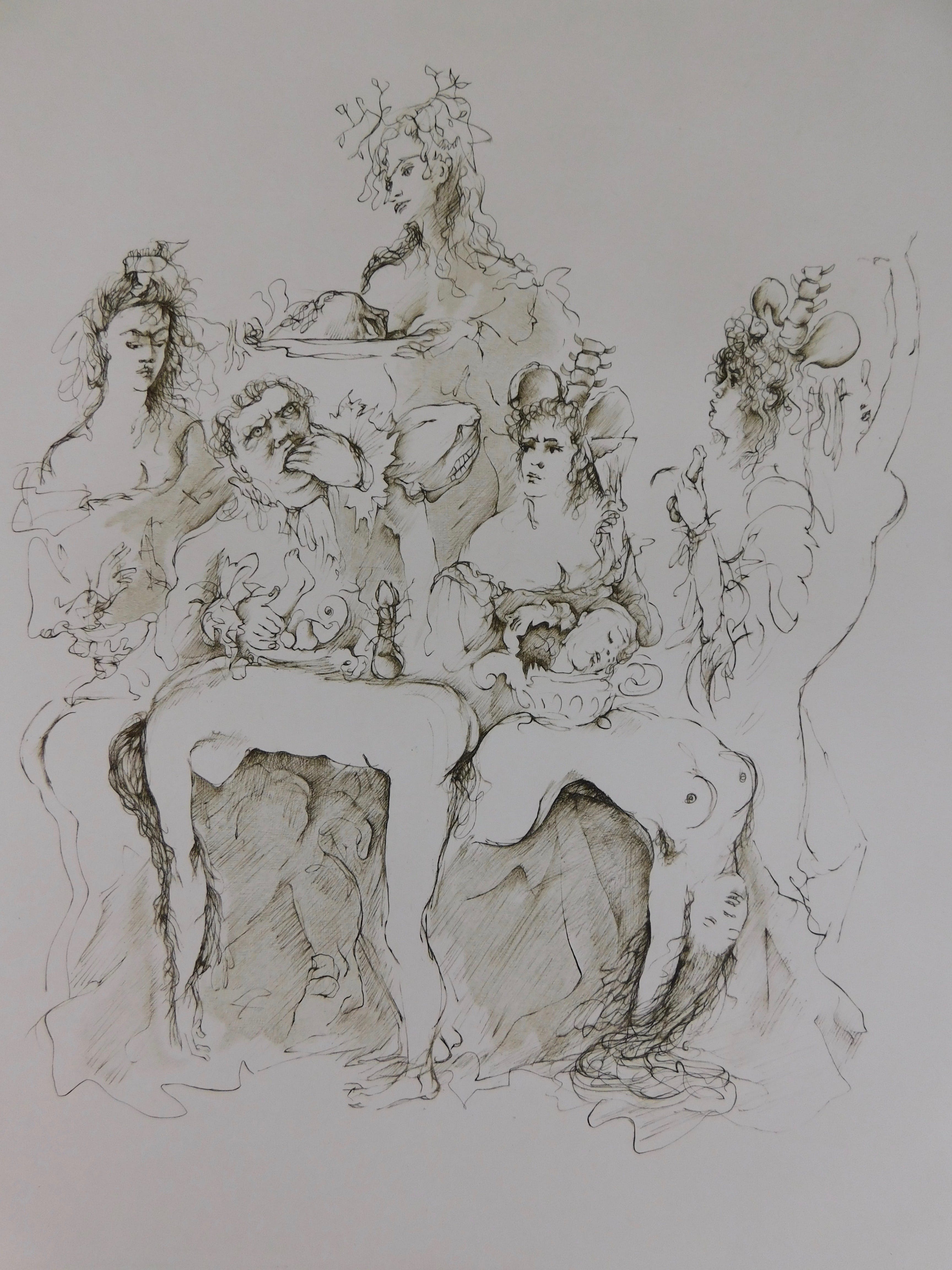 Leonor Fini - Croquis: Diner kopen? Bied vanaf 75!