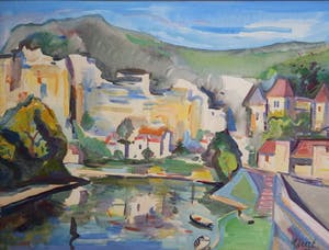 Henk van den Idsert - gouache op papier - stads- en havengezicht kopen? Bied vanaf 250!