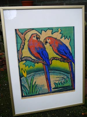 Niet of onleesbaar gesigneerd - Tropische vogels -aquarel- kopen? Bied vanaf 1!