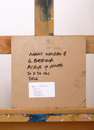 Gerard Boersma - Night Window 8 (Schilderij van verlicht raam in de nacht ) kopen? Bied vanaf 125!
